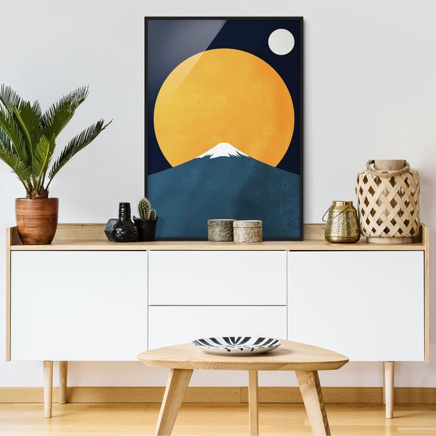 Tableaux paysage Soleil, Lune et Montagne