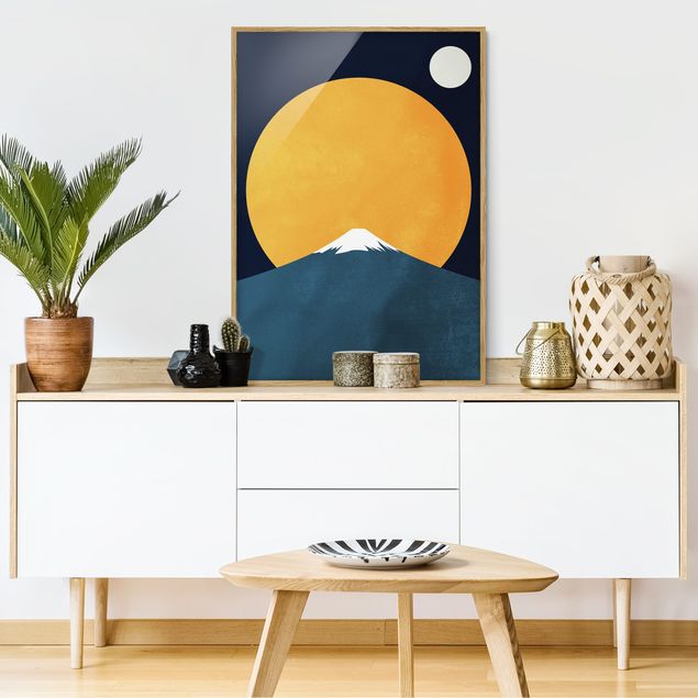 Tableaux paysage Soleil, Lune et Montagne