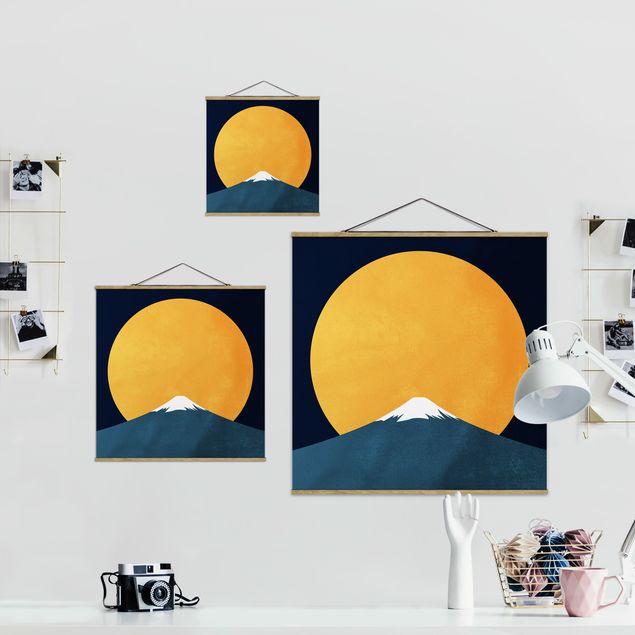 Tableaux reproductions Soleil, Lune et Montagne
