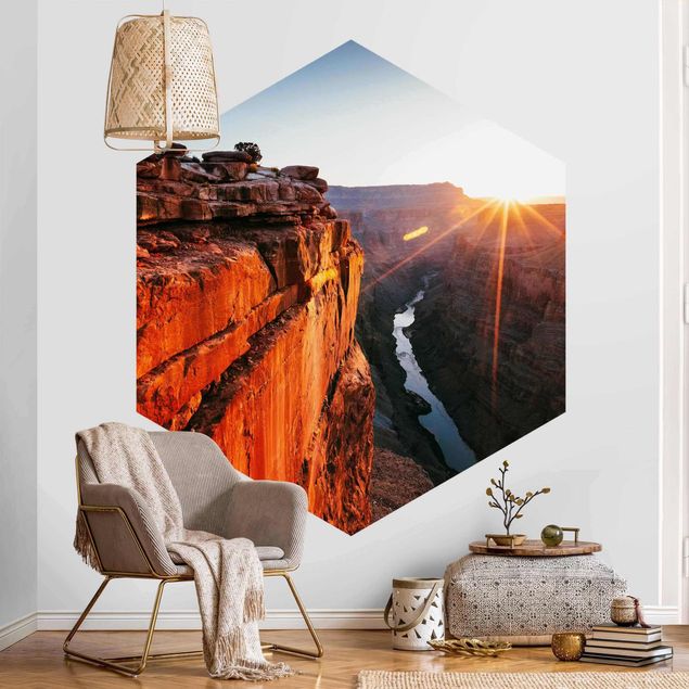 Papier peint panoramique ville Soleil dans le Grand Canyon