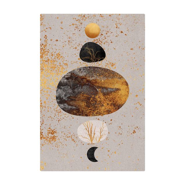 Tableaux de Elisabeth Fredriksson Soleil et lune en gloire dorée