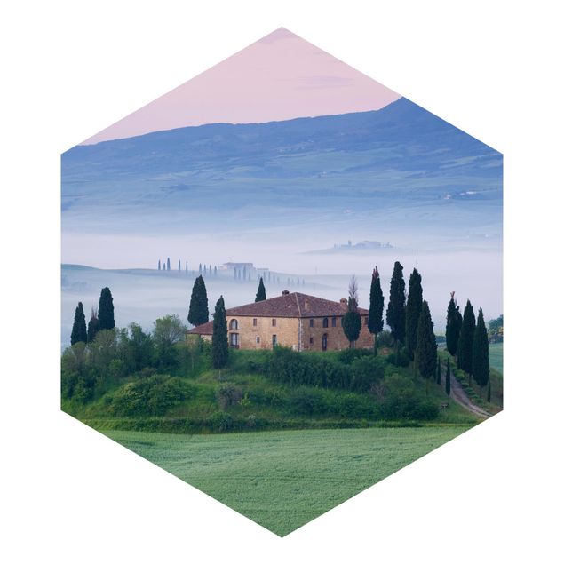 Papier peint hexagonal autocollant avec dessins - Sunrise In Tuscany