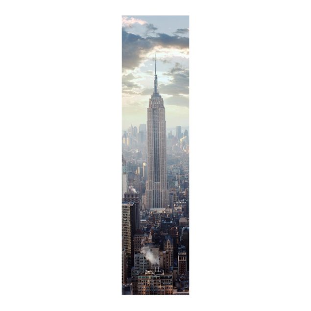 Panneaux coulissants avec architecture et skyline Lever du soleil à New York