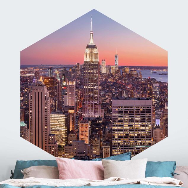 Papiers peints New York Coucher de soleil Manhattan New York City