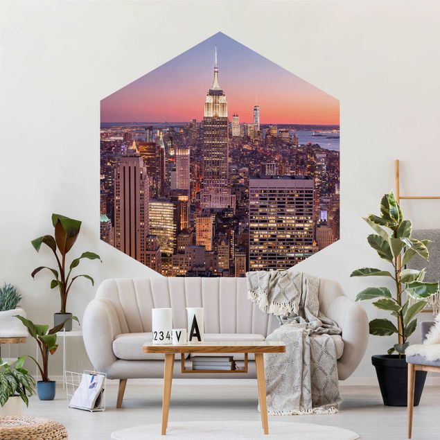 Papier peint moderne Coucher de soleil Manhattan New York City