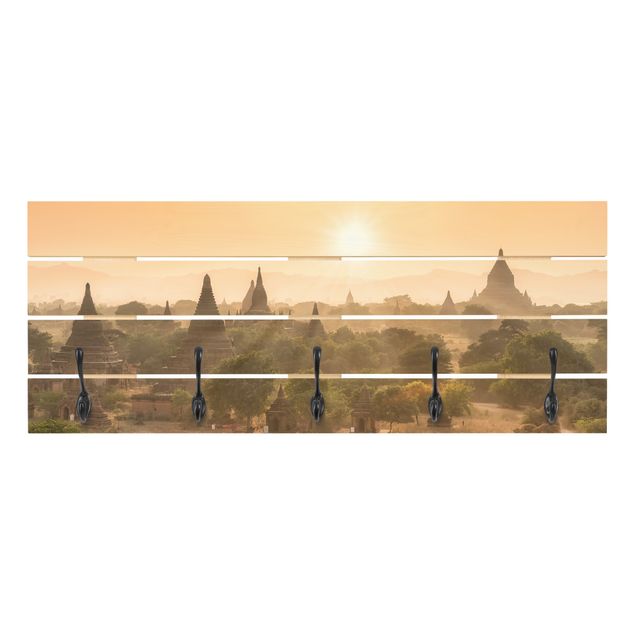 Porte manteau entree Coucher de soleil sur Bagan