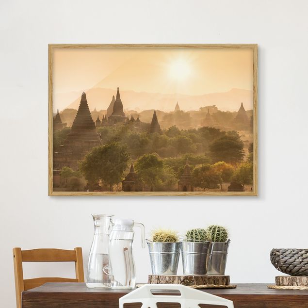 Déco murale cuisine Coucher de soleil sur Bagan