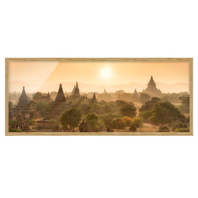 Tableau ville du monde Coucher de soleil sur Bagan