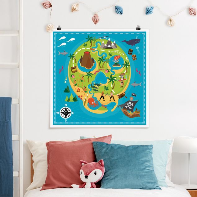 Poster - Playoom Mat Pirates - Welcome To The Pirate Island