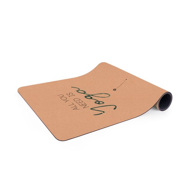 tapis grande taille Texte All You Need Is Yoga Bleu