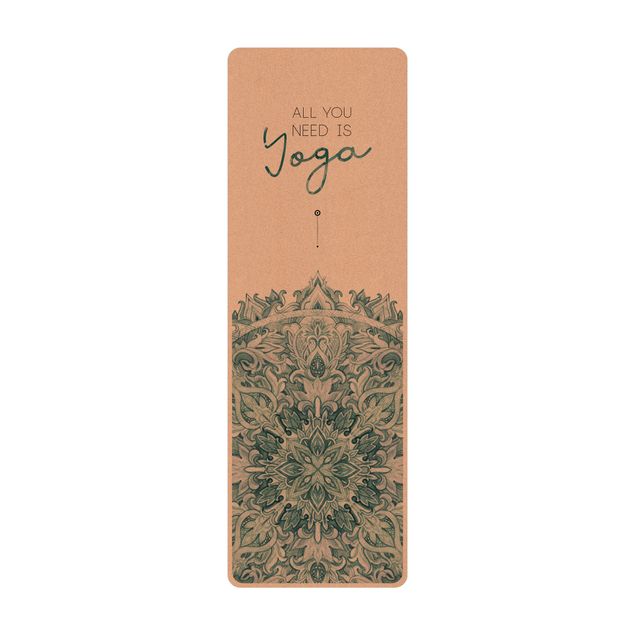 Tapis de yoga - Text All You Need Is Yoga Blue