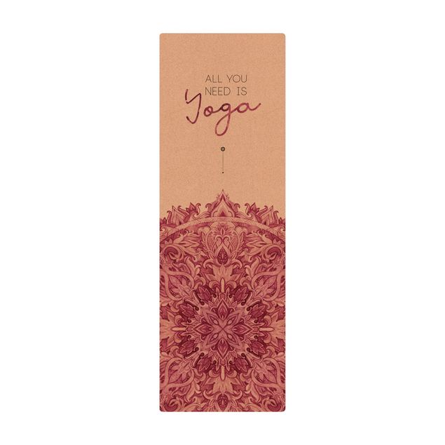 grand tapis salon Texte All You Need Is Yoga Rouge