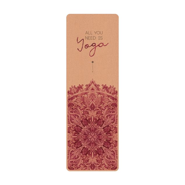 Tapis de yoga - Text All You Need Is Yoga Red