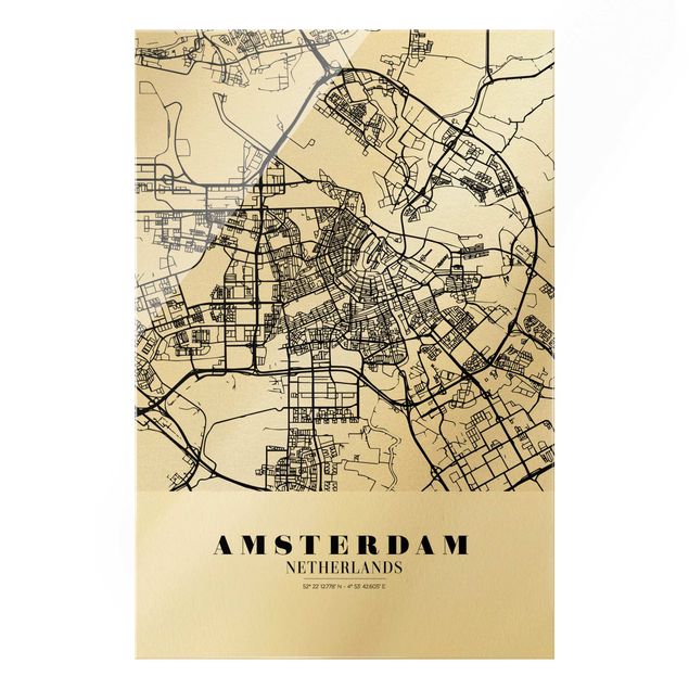 Tableau décoration Plan de ville d'Amsterdam - Classique