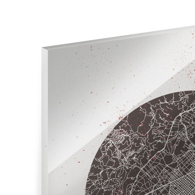 Tableaux noir et blanc Plan de ville de Barcelone - Rétro