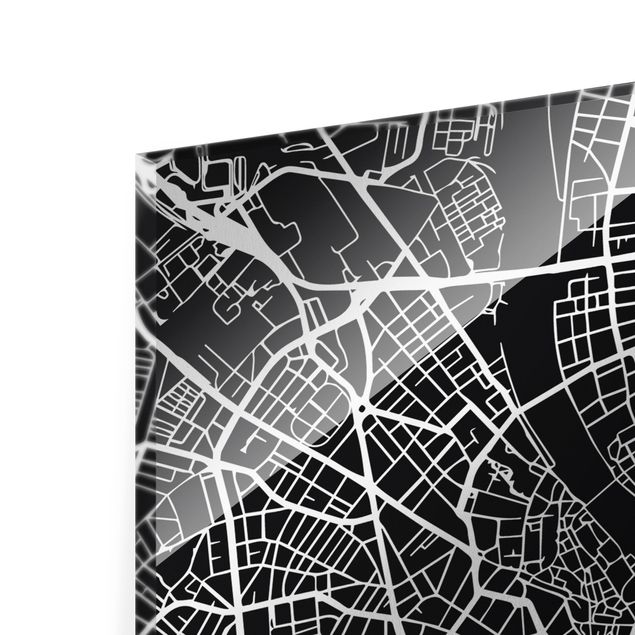 Tableaux Plan de ville de Bâle - Noir classique