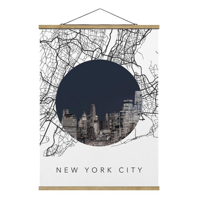 Tableaux carte du monde Carte Collage New York City