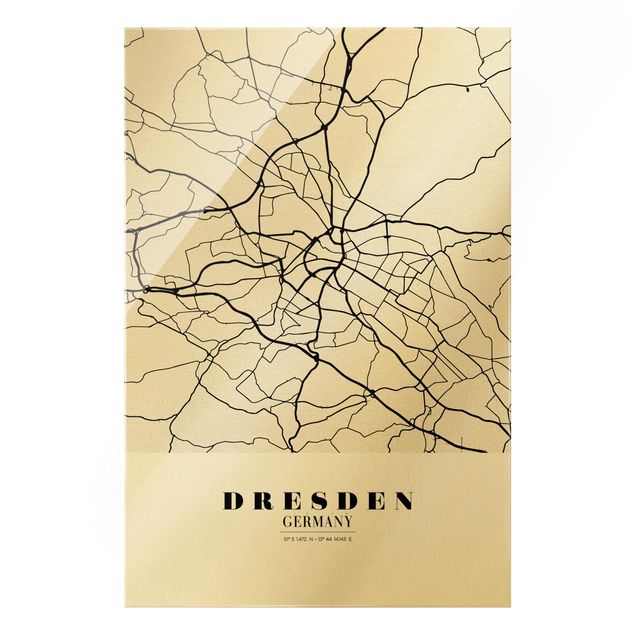 Tableaux Plan de ville de Dresde - Classique