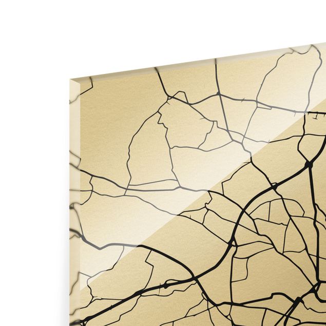Tableaux en verre magnétique Plan de ville de Dresde - Classique