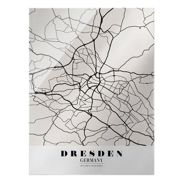 Tableaux noir et blanc Plan de ville de Dresde - Classique