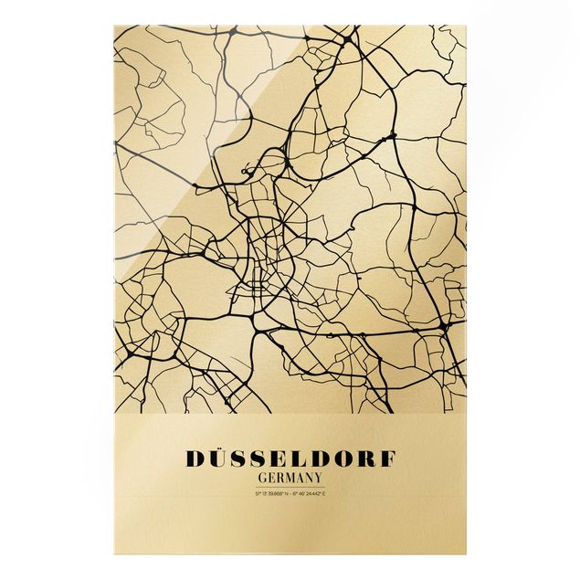 Tableaux Plan de ville de Dusseldorf - Classique