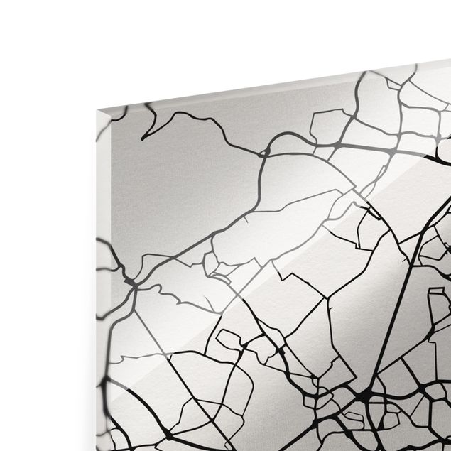 Tableaux en verre magnétique Plan de ville de Francfort - Classique