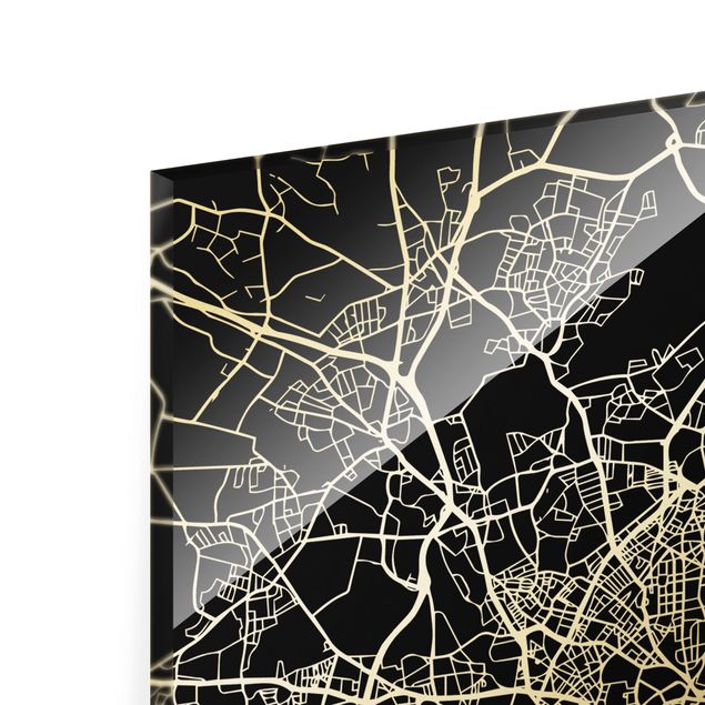 Tableaux noir et blanc Plan de ville de Hambourg - Noir classique