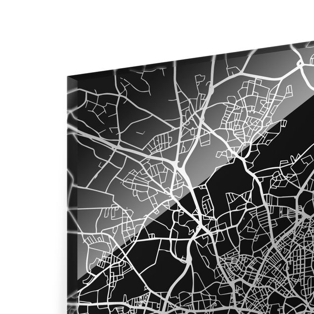 Tableaux noir et blanc Plan de ville de Hambourg - Noir classique