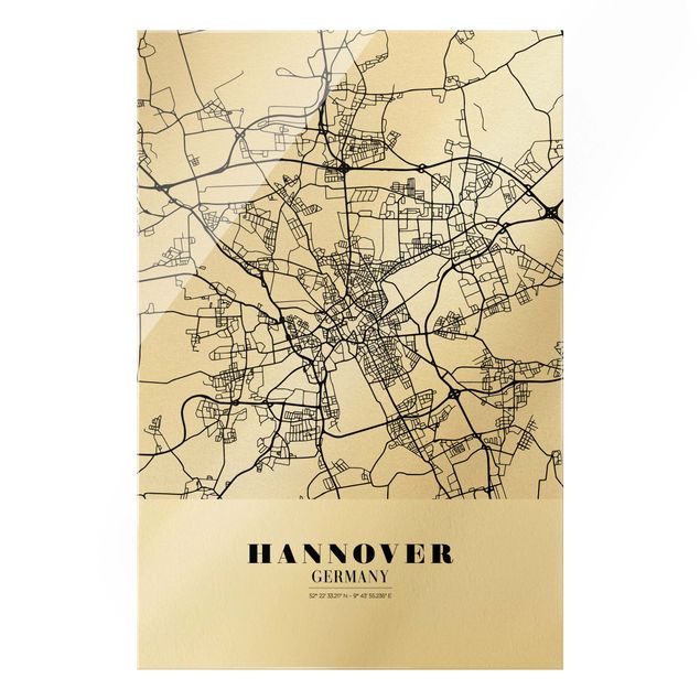 Tableau décoration Plan de ville de Hanovre - Classique