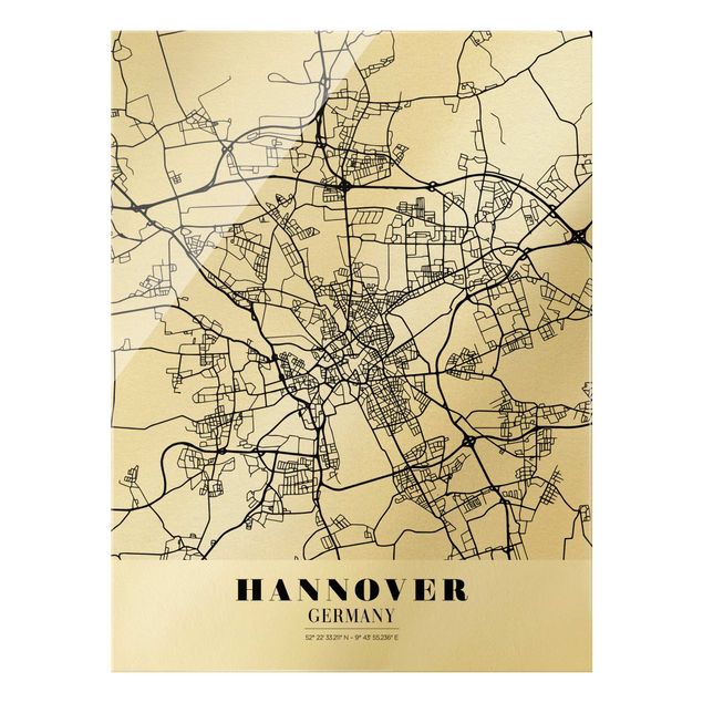 Tableaux noir et blanc Plan de ville de Hanovre - Classique