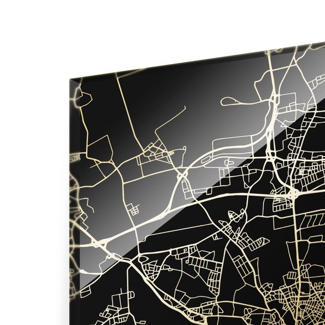 Tableaux Plan de ville de Hanovre - Noir classique