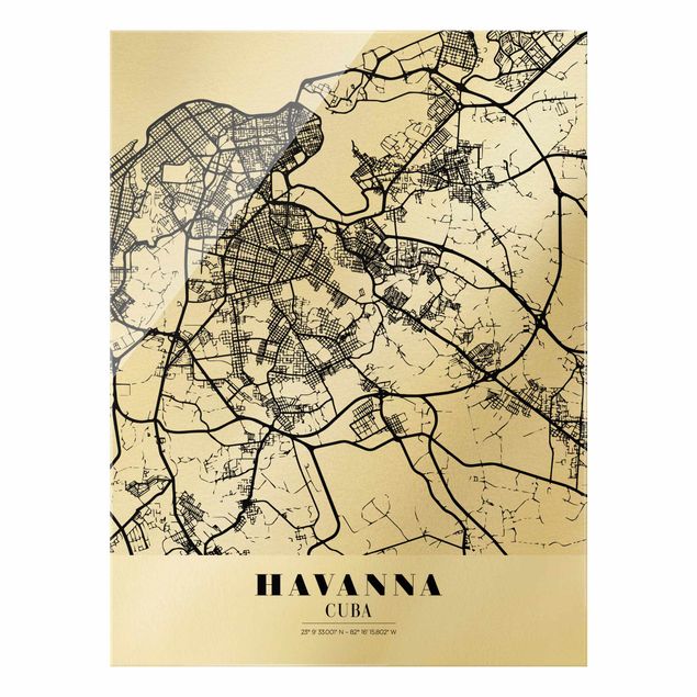 Tableaux noir et blanc Plan de ville La Havane - Classique