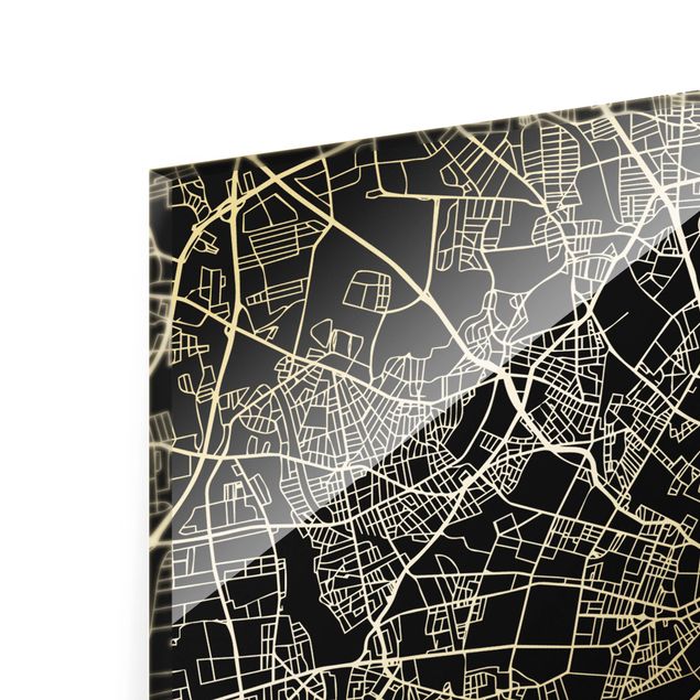 Tableaux Plan de ville de Copenhague - Noir classique