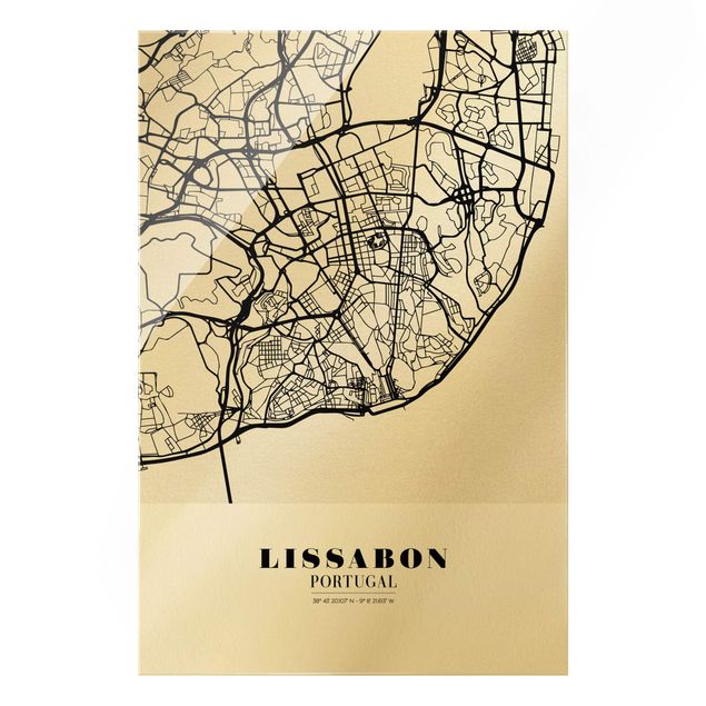 Tableau décoration Carte de la ville de Lisbonne - Classique
