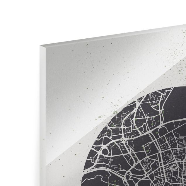 Tableaux noir et blanc Plan de ville de Lisbonne - Rétro