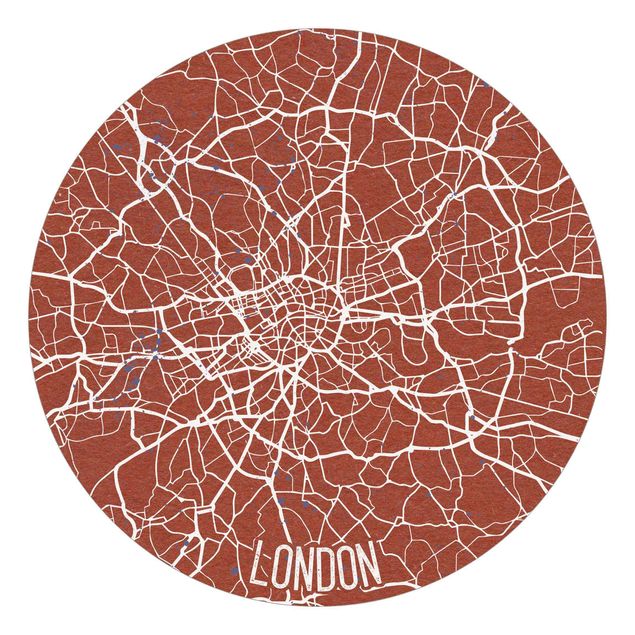 Papier peint vintage Plan de Ville Londres - Rétro