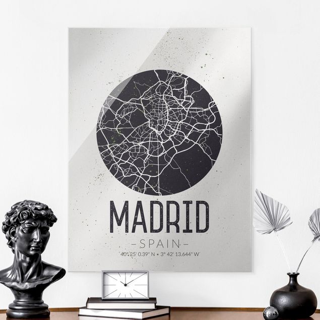 Déco mur cuisine Plan de ville de Madrid - Rétro