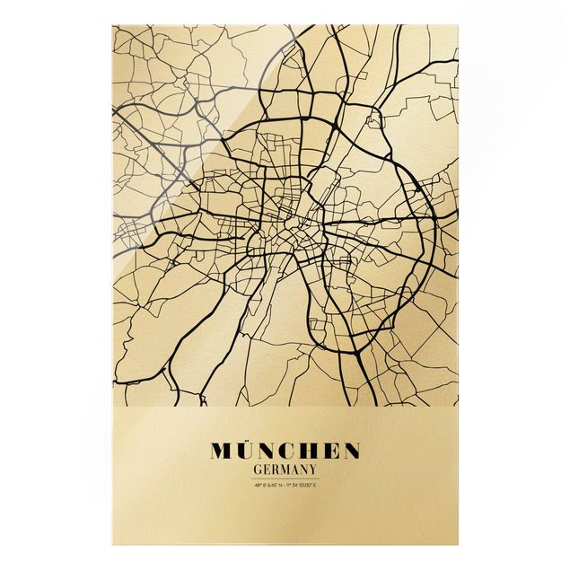 Tableau décoration Plan de ville de Munich - Classique