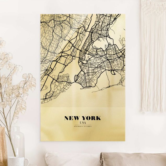 Tableaux New York Plan de la ville de New York - Classique