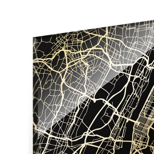 Tableaux moderne Plan de la ville de New York - Noir classique
