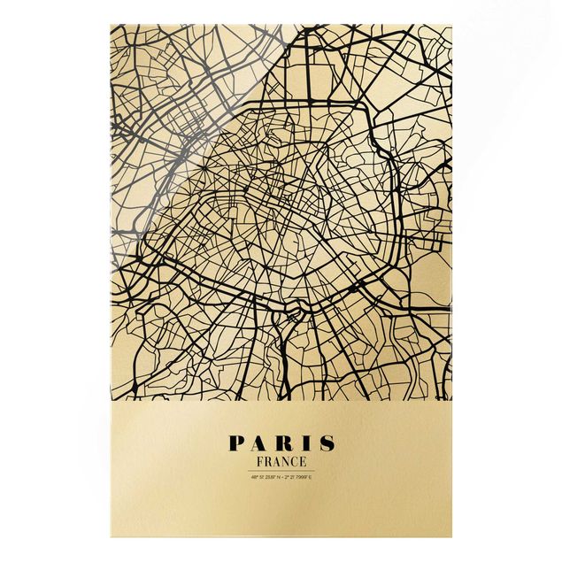Tableau moderne Plan de ville de Paris - Classique