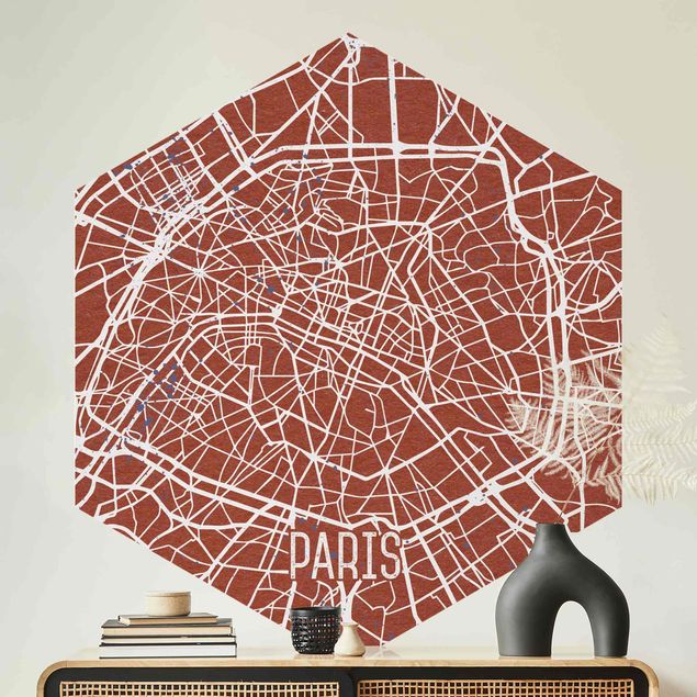 Papier peint Paris Plan de ville de Paris - Rétro