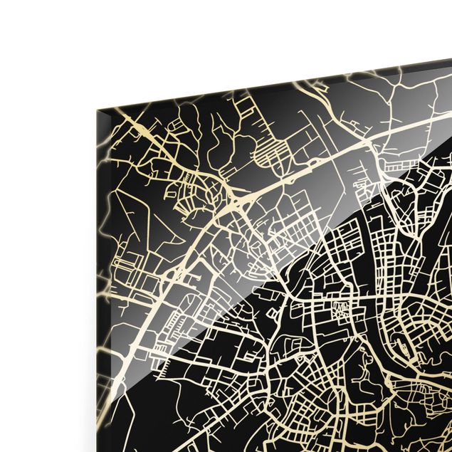 Tableaux Plan de ville de Salzbourg - Noir classique