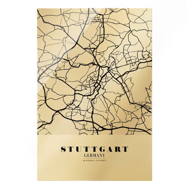 Tableaux Plan de ville de Stuttgart- Classique