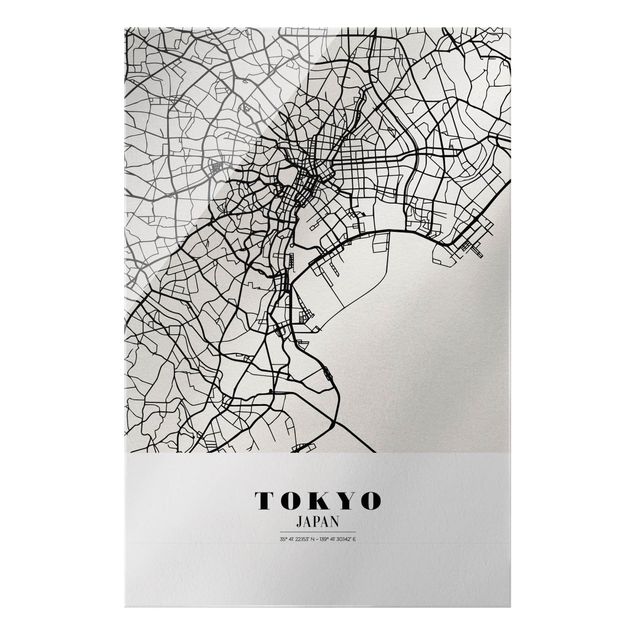 Tableaux noir et blanc Plan de ville de Tokyo - Classique