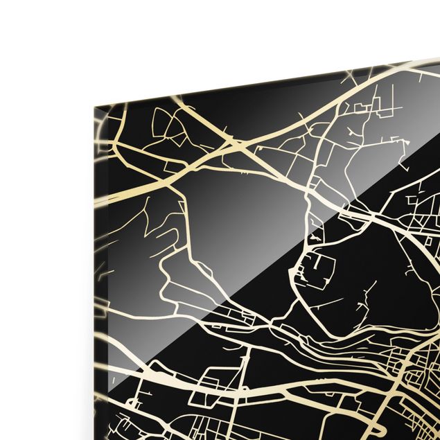 Tableaux Plan de ville de Zurich - Noir classique