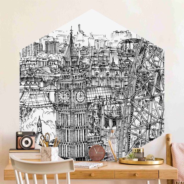 Papier peint london Étude de ville - London Eye