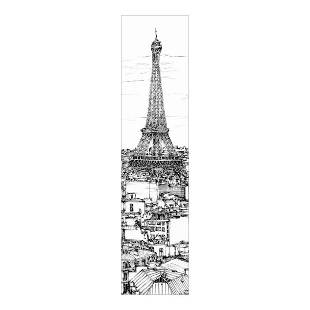 Panneaux coulissants avec architecture et skyline Étude de la ville - Paris
