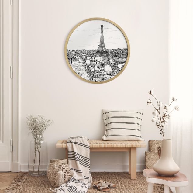 Tableaux encadrés noir et blanc Étude de la ville - Paris