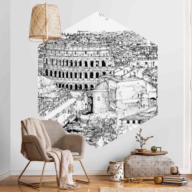 Papier peint ville Étude de la ville - Rome